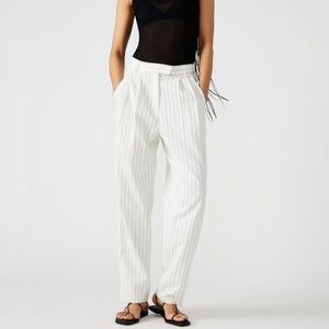 70's Pinstripe Trousers Capri's Tapered High Waisted Pleated Stripes